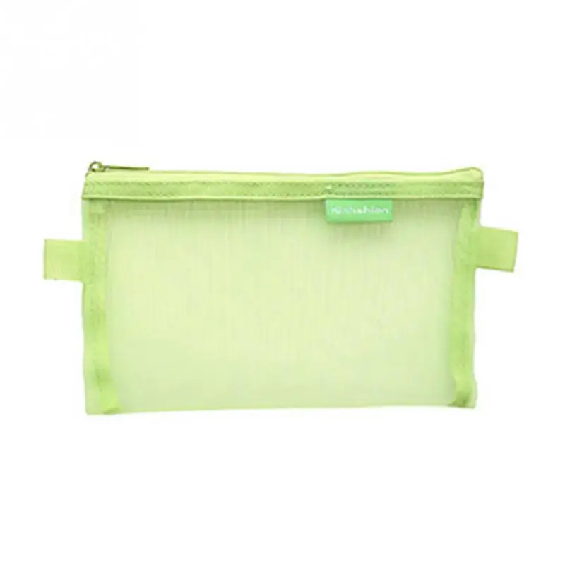 1Pcs Transparent Grid Zipper Pen Bag Pencil Case Storage Package Stationery School Supplies | Канцтовары для офиса и дома