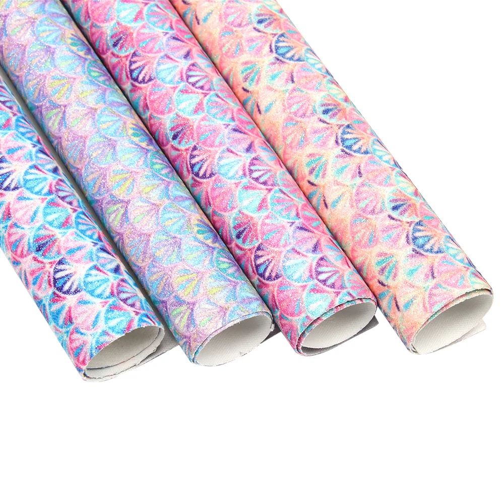 Блестящая ткань IBOWS 22*30 см блестящая Русалка с принтом тонкие блестки для сумок