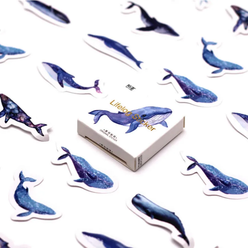 Фото Для выведения токсинов 40 шт Синий Океан Дельфин животных наклейки лучший подарок