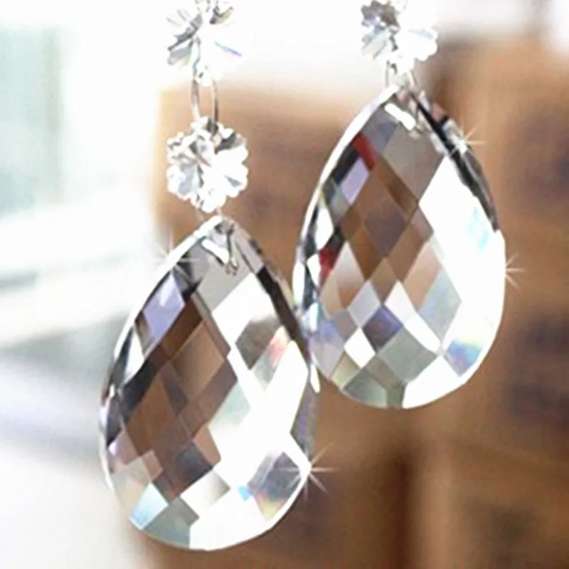 

Top quality 144pcs/lot 50mm K9 Crystal Faceted Chandelier Pear Shape Pendants Crystal Lamp Parts for DIY Bead Curtain Accessory