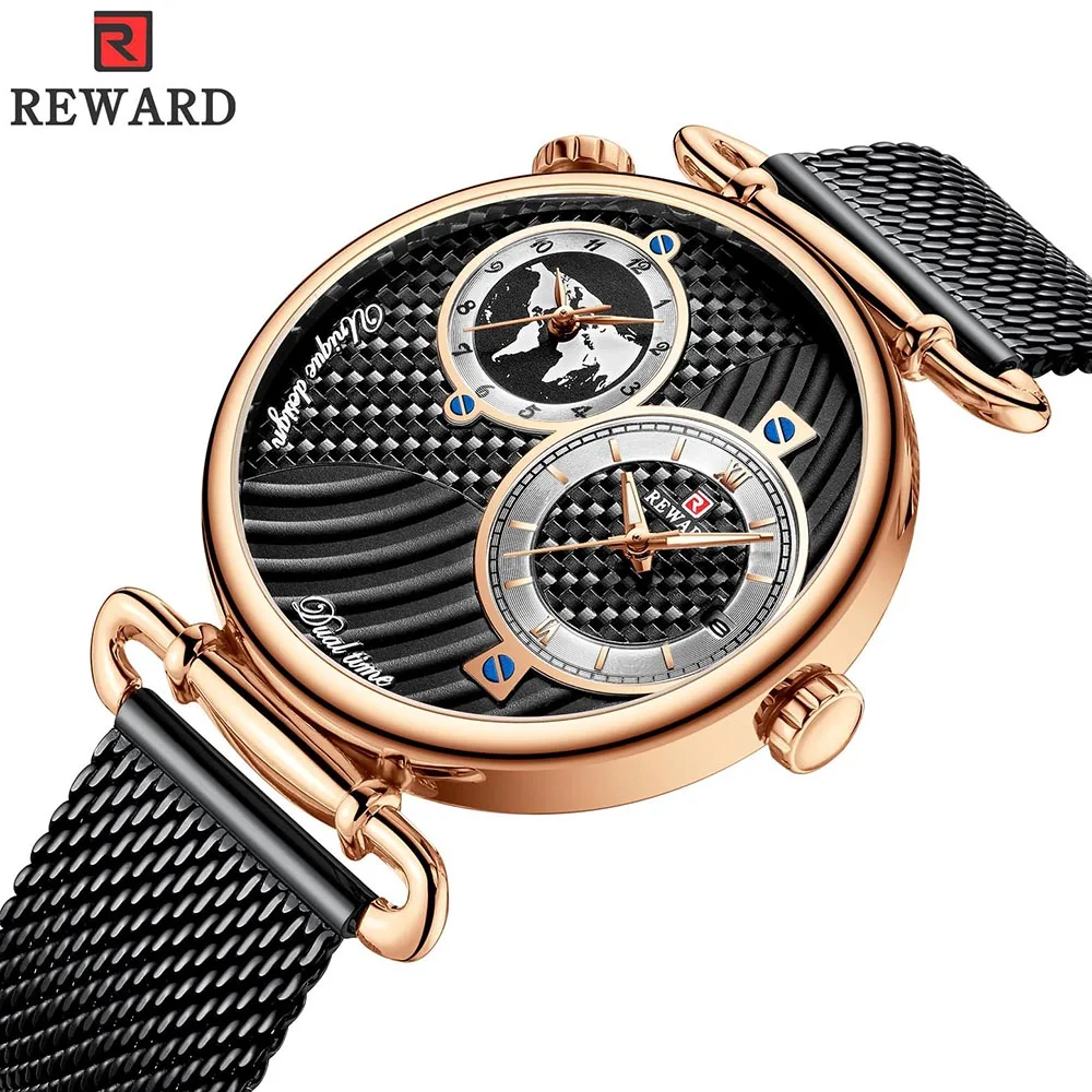 Wristwatch Mens Watches Top Luxury Rose Gold Clock Analog Business Worldwide Multiple Time Zone Men Gifts 2019 | Наручные часы