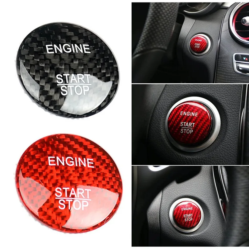 Для Mercedes-Benz A, B, C, GLC GLA CLA ML GL Class W176 W246 W205 X253 X156 C117 кнопка запуска двигателя накладка из углеродного волокна с стайлинга автомобилей