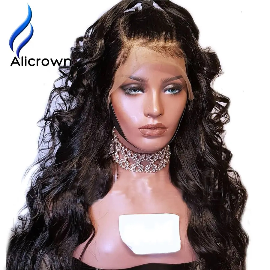 ALICROWN 13*6 глубокая часть вьющиеся синтетические волосы на кружеве натуральные