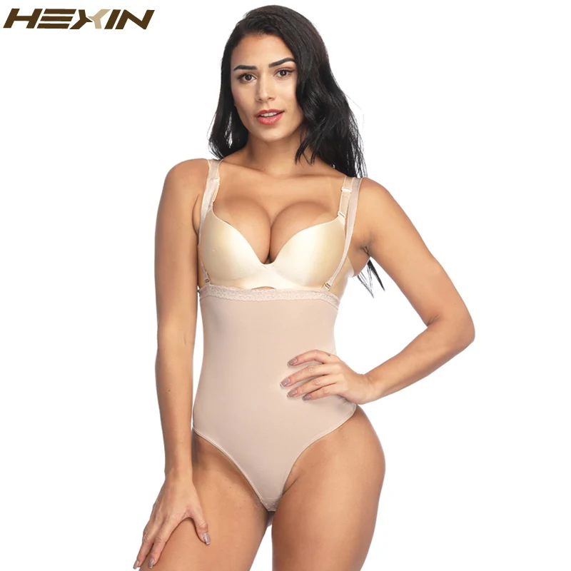 HEXIN Женская одежда для шейпинга с высокой талией животик контроль тела формирователь регулируемые ремни нижнее белье стринги белье Боди для похудения