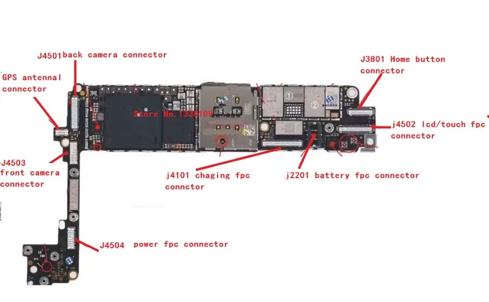 10 компл./лот 8 в 1 полный комплект fpc Разъем для iPhone 7 7G 4 &quotLCD/touch камера зарядное