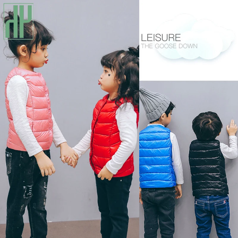 Детский жилет Осенняя зимняя верхняя одежда и пальто для девочек с капюшоном
