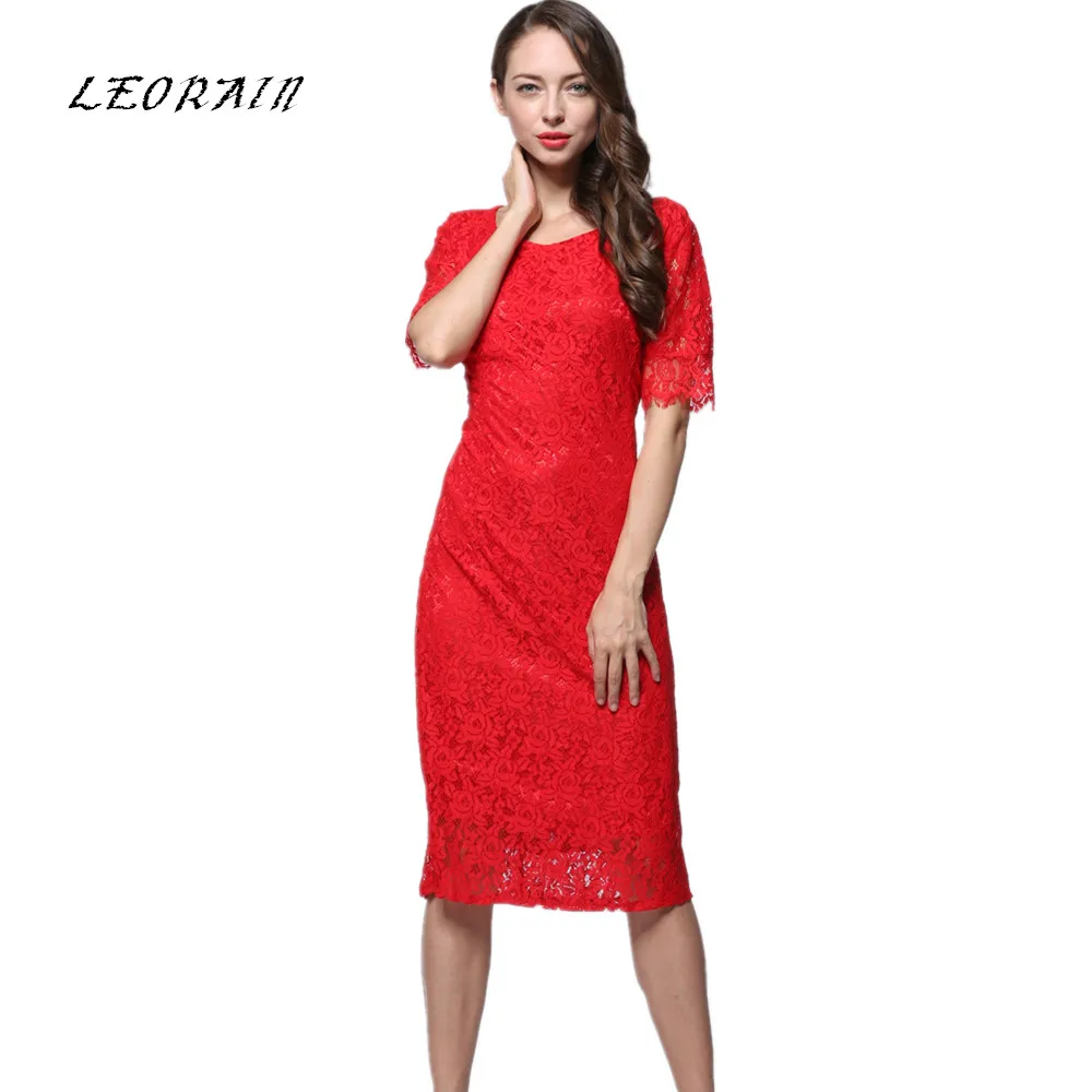 Плюс Размеры M 10XL элегантные Для женщин Кружева Платье Лето Половина рукава