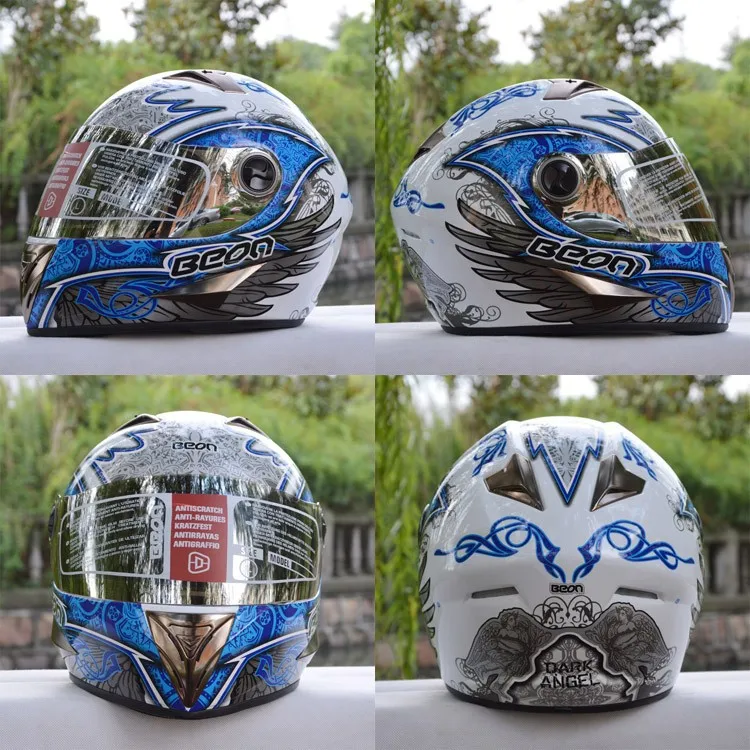 BEON Полнолицевой Шлем женский мото rcycle шлемы Kart гоночный шлем Высокое качество ECE одобренный moto cascos Темный ангел