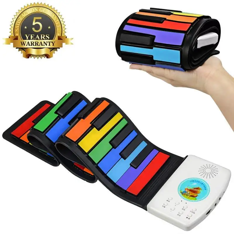49 key rainbow 49 клавиш детей портативный мягкий handscroll контроллер синтезатор roll up электронные музыкальные инструменты - Цвет: 49 key rainbow