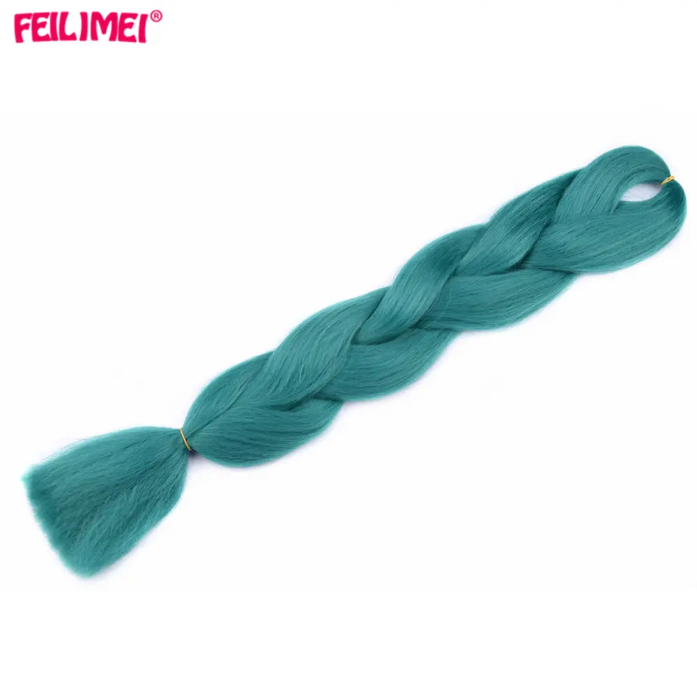 #8 Feilimei Ombre Jumbo плетеные волосы для наращивания, синтетические термостойкие цветные вязаные косички, пряди для волос для женщин - Цвет: #8