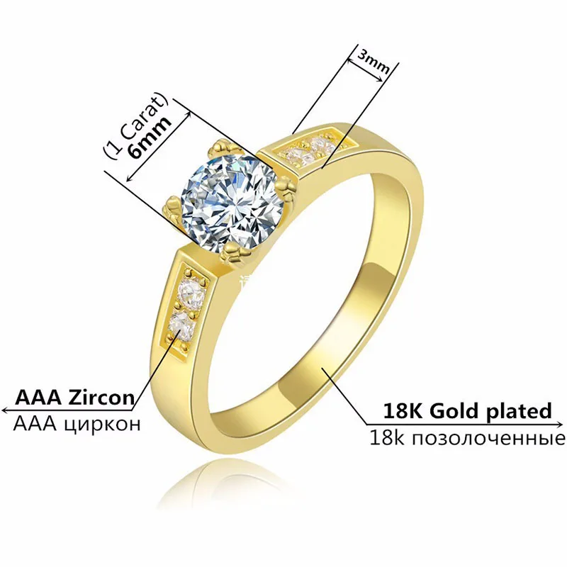 Обручальные кольца для женщин высокое качество Мода 2017 золотого цвета