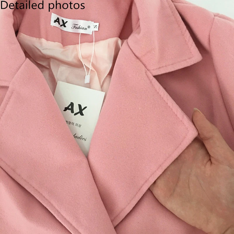 Новинка 2017 года Лидер продаж женщина Повседневное Шерстяное пальто Высокое