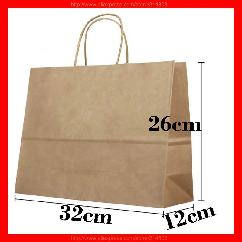 (100 шт./лот) Размер w32xh26xd12 см логотип на заказ Подарочный пакет бумага|customized bag