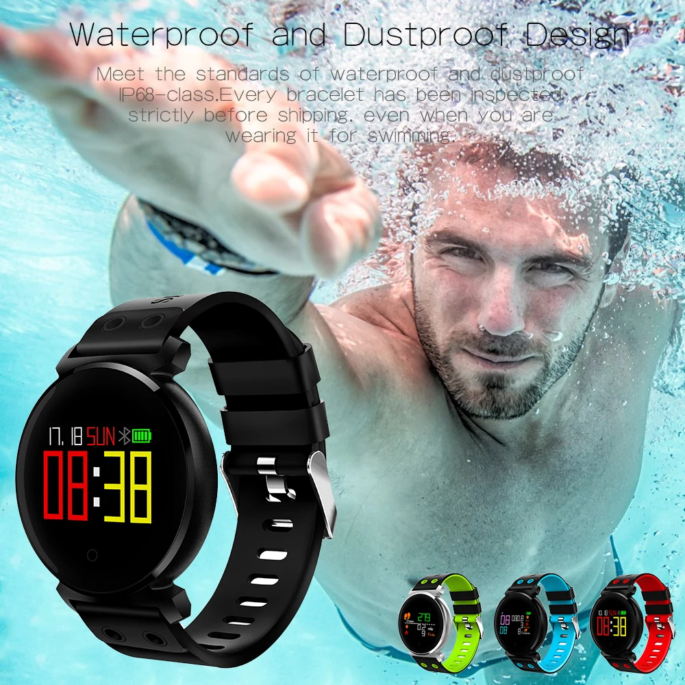 100% Brand New Smart Watch IP68 Waterproof Bluetooth SmartWatch Heart Rate Monitor Wristwatch Remote Camera for iPhone Android |