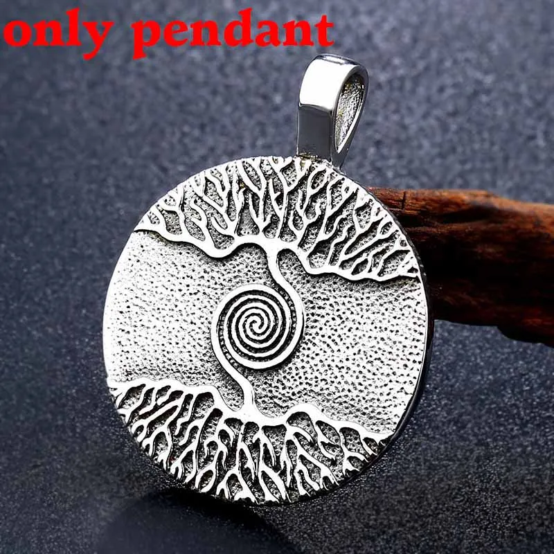 only pendant Байер 316L нержавеющая сталь нордические Викинги руны Амулет ожерелье Древо жизни руны Северный ТАЛИСМАН ЦЕПЬ BP8-292 - Окраска металла: only pendant