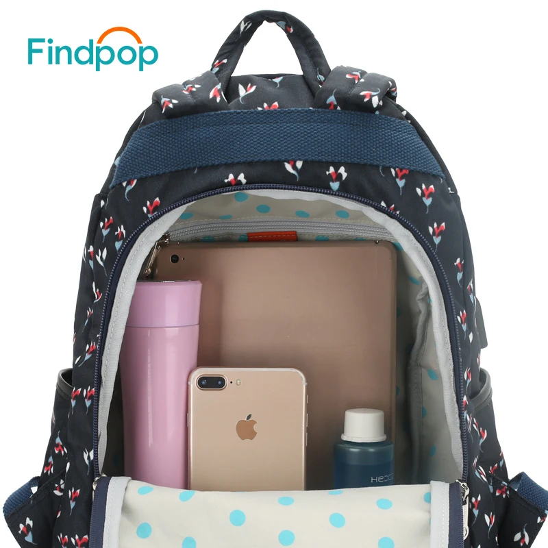 Рюкзак Findpop с USB зарядкой Женский нейлоновый водонепроницаемый рюкзак защитой от