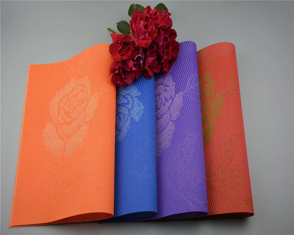 Столовые приборы с узором из роз 4 шт./лот ПВХ коврик для обеденного стола в отеле