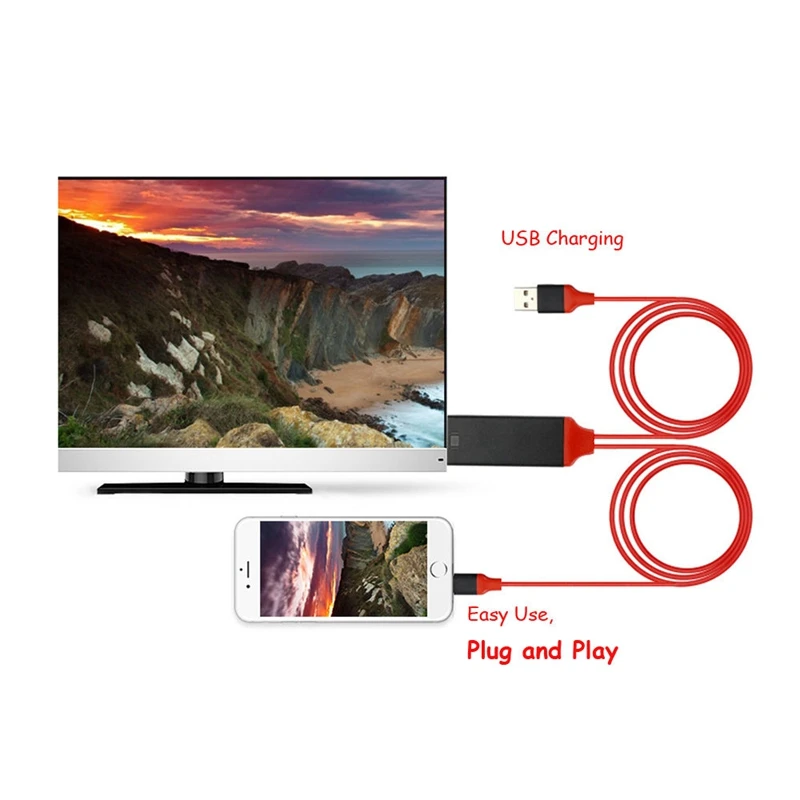2 м 8-контактный HDMI tv HDTV AV видео кабель 1080P с usb зарядкой для iPad для iPhone X XS MAX XR 6 7 8 Plus 5 5S для ТВ-проектора