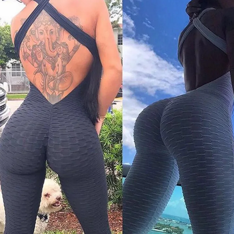 Laamei для женщин s комбинезон Combinaison Femme полые боди фитнес сетки сексуальный