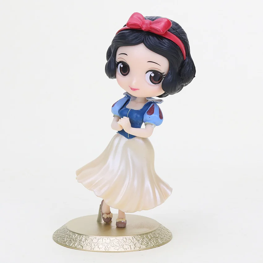 gold base snow white Q posket Белоснежка Принцесса фигура Белль Блестящий золотистый Серебристый счастливые топперы для торта на день рождения Дети День Рождения Декор поставки - Цвет: gold base snow white