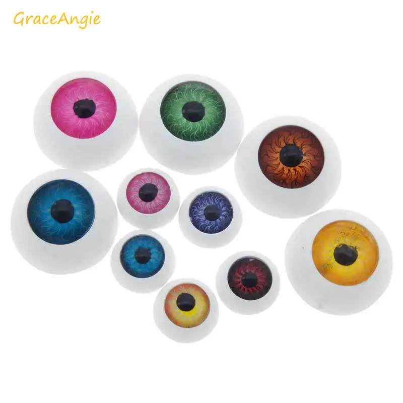 GraceAngie 10 шт. круглые полые защитные пластиковые глаза красочные глазные яблоки