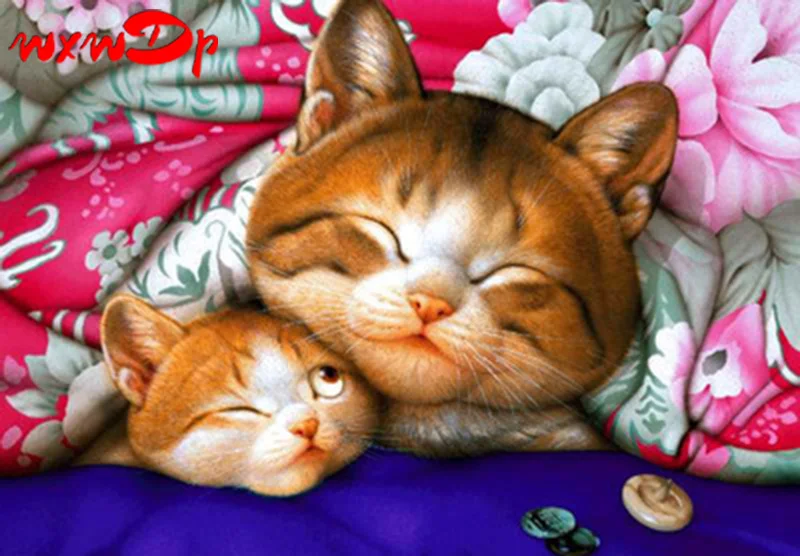 5D поделки алмазов картина милый кот Вышивка с кристаллами Ежик животных diamond