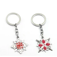 hot anime vampire knight keychain rose key ring holder chaveiro key chain for friend gift fashion jewelry
