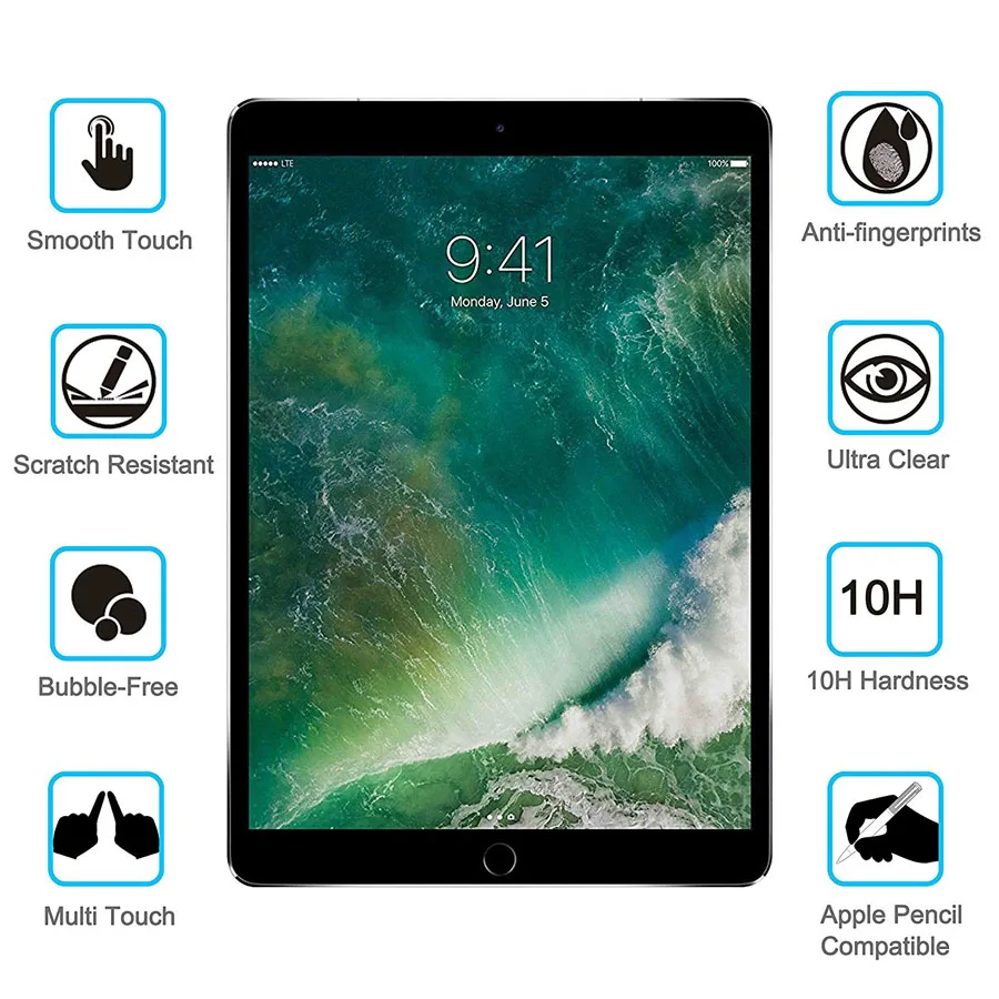 10H Премиум прозрачное закаленное стекло для Apple iPad Pro 9 7 10 5 Air 2 дюймов протектор
