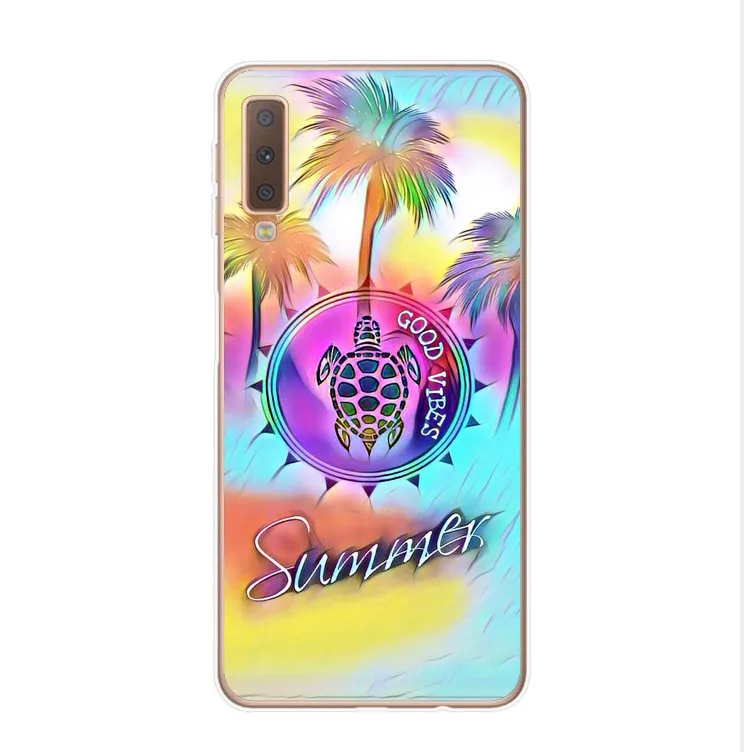 Летний Пляжный чехол Hawaii Aloha Sea Ocean для Samsung Galaxy A7 2018 A750 A10 A30 A50 2019 A6 A8 Plus прозрачный