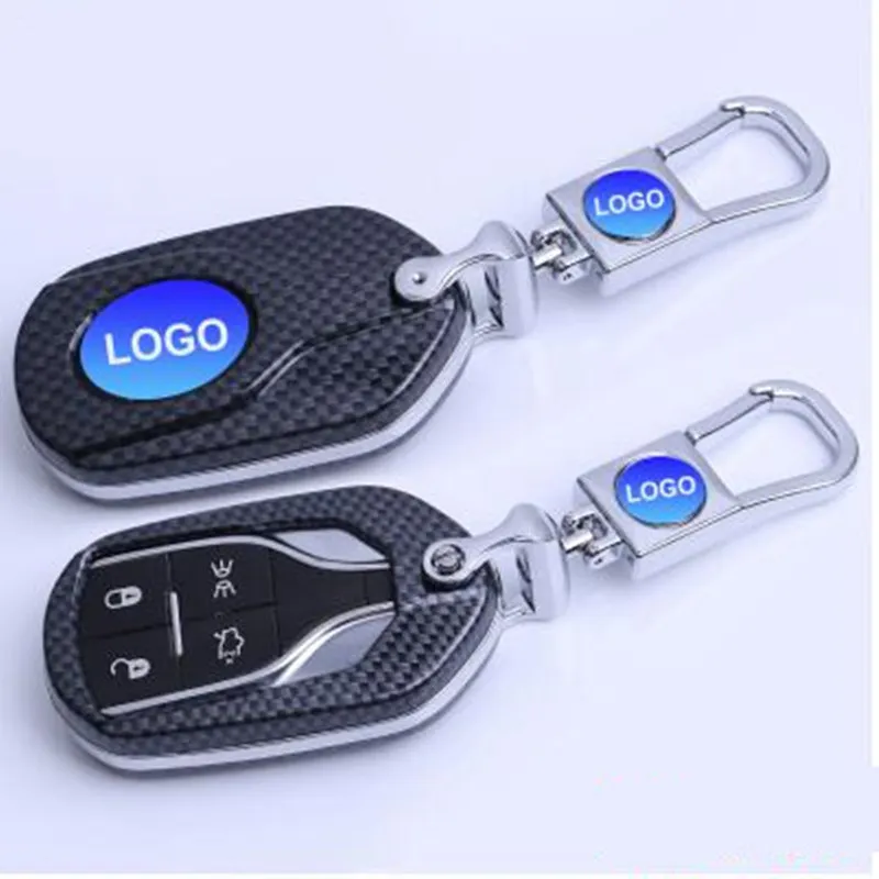 Новинка 2018 кольцо для автомобильного ключа из углеродного волокна Модный чехол