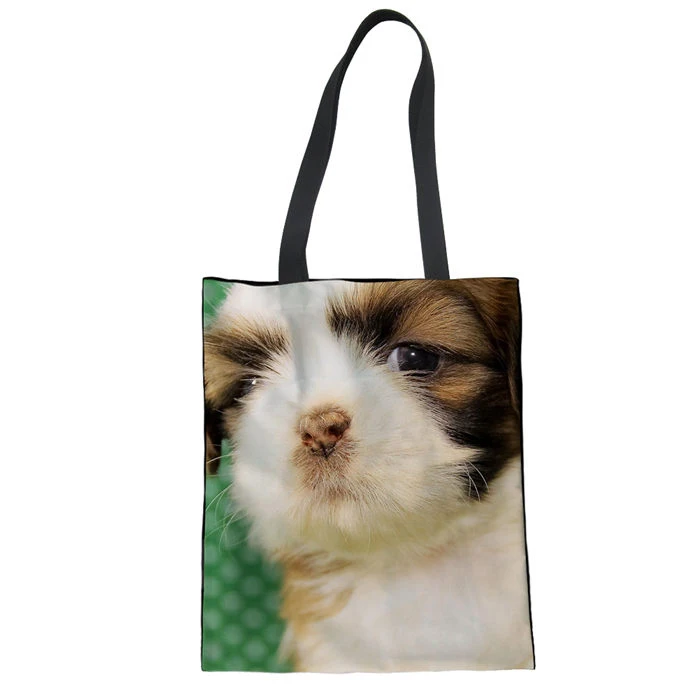 LMF3501Z22 WHEREISART Shih Tzu Pet Dog Print Женская сумка шоппер модная сумка через плечо для девочек Школьный рюкзак женская книга для путешествий сумка - Цвет: LMF3501Z22
