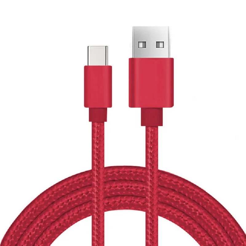 Red MUSTTRUE USB C нейлоновый плетеный кабель type C для samsung Xiaomi Redmi Note 7 K20 Oneplus 7 Pro USBC type c кабель зарядного устройства 2 м - Цвет: Red