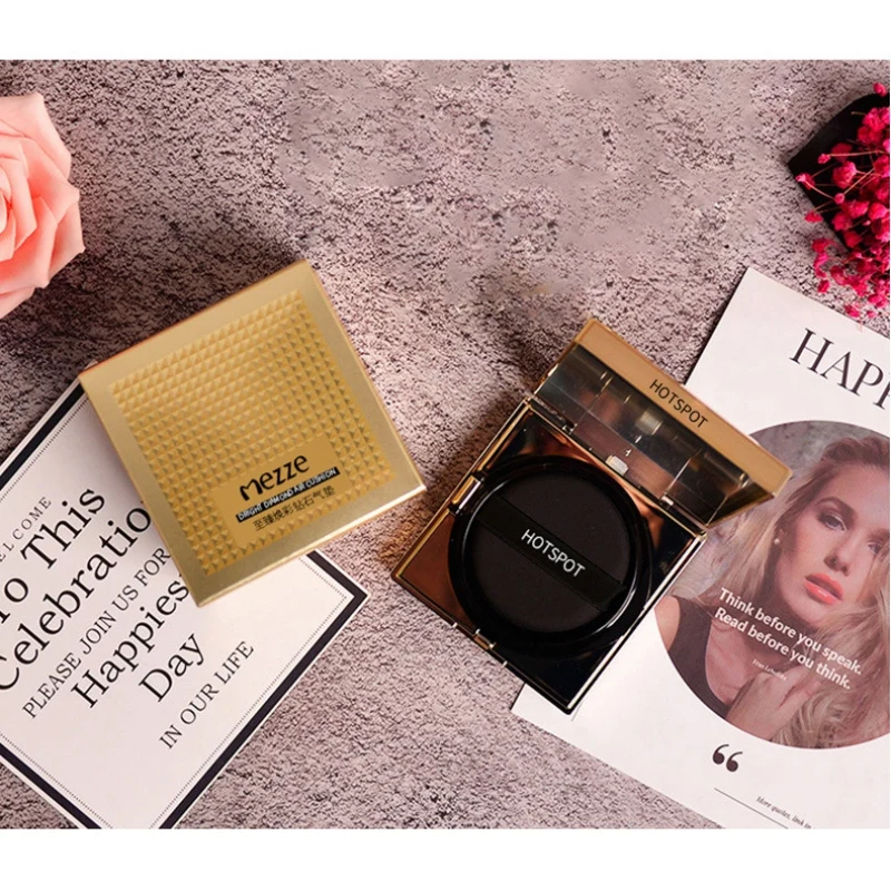 Diamond Sunscreen Air Cushion BB CC Cream Concealer Moisturizing Foundation Makeup Bare Whitening Face Cream Korean Cosmetics
