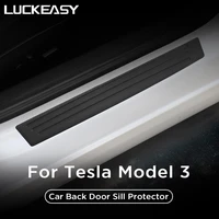 for tesla model 3 car back door sill protector model3 2022 parts accessories car door sill pvc running boards protector paste
