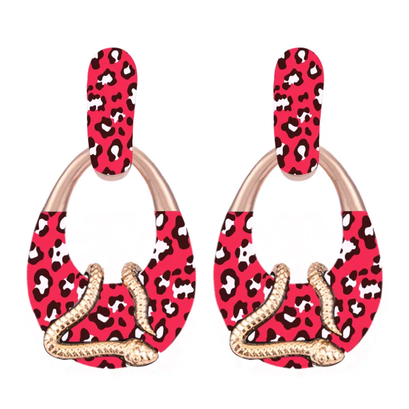 Red Tiger Sehuoran OOrbellen Boho серьги-подвески для женщин Aretes Brincos подвеска в виде змеи модное ювелирное изделие массивные свадебные серьги - Окраска металла: Red Tiger