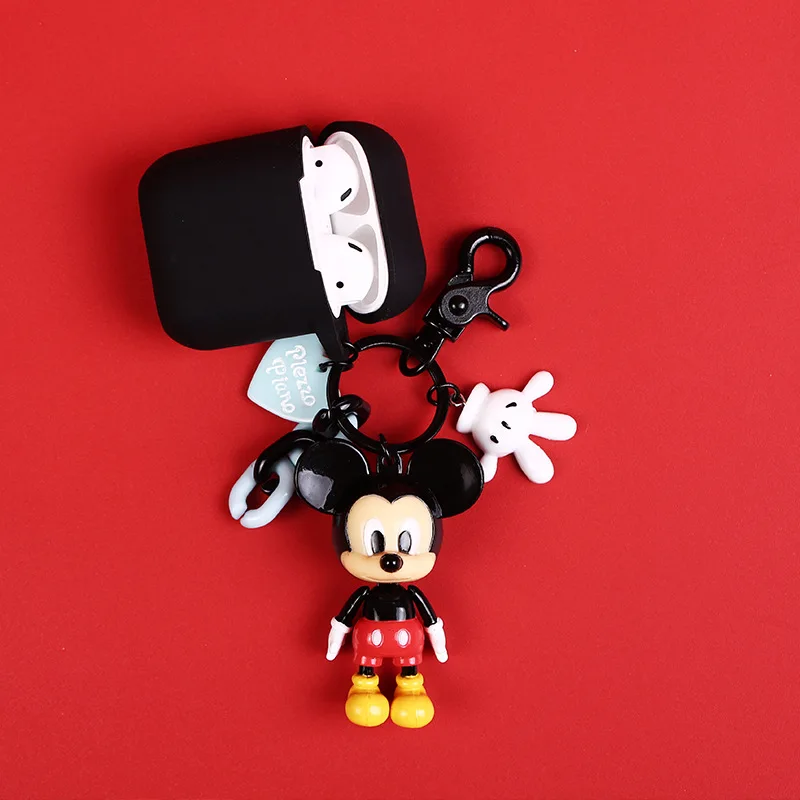 Mickey Новейший милый силиконовый чехол с Микки и Минни для Apple Airpods Air Pods, беспроводные Bluetooth наушники, защитная крышка, брелок с фигурками из мультфильмов - Цвет: Mickey
