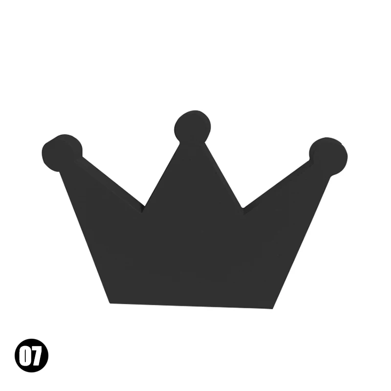Милый деревянный крючок для одежды украшение стены комнаты детская комната вешалка мультяшный крючок для спальни домашний декор - Цвет: 07-Crown Black