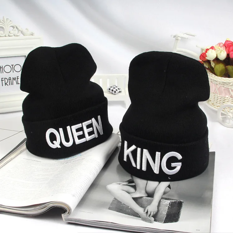 KING QUEEN Зимние теплые головные уборы Skullies Beanies вязаная шапка ушанка в стиле хип хоп