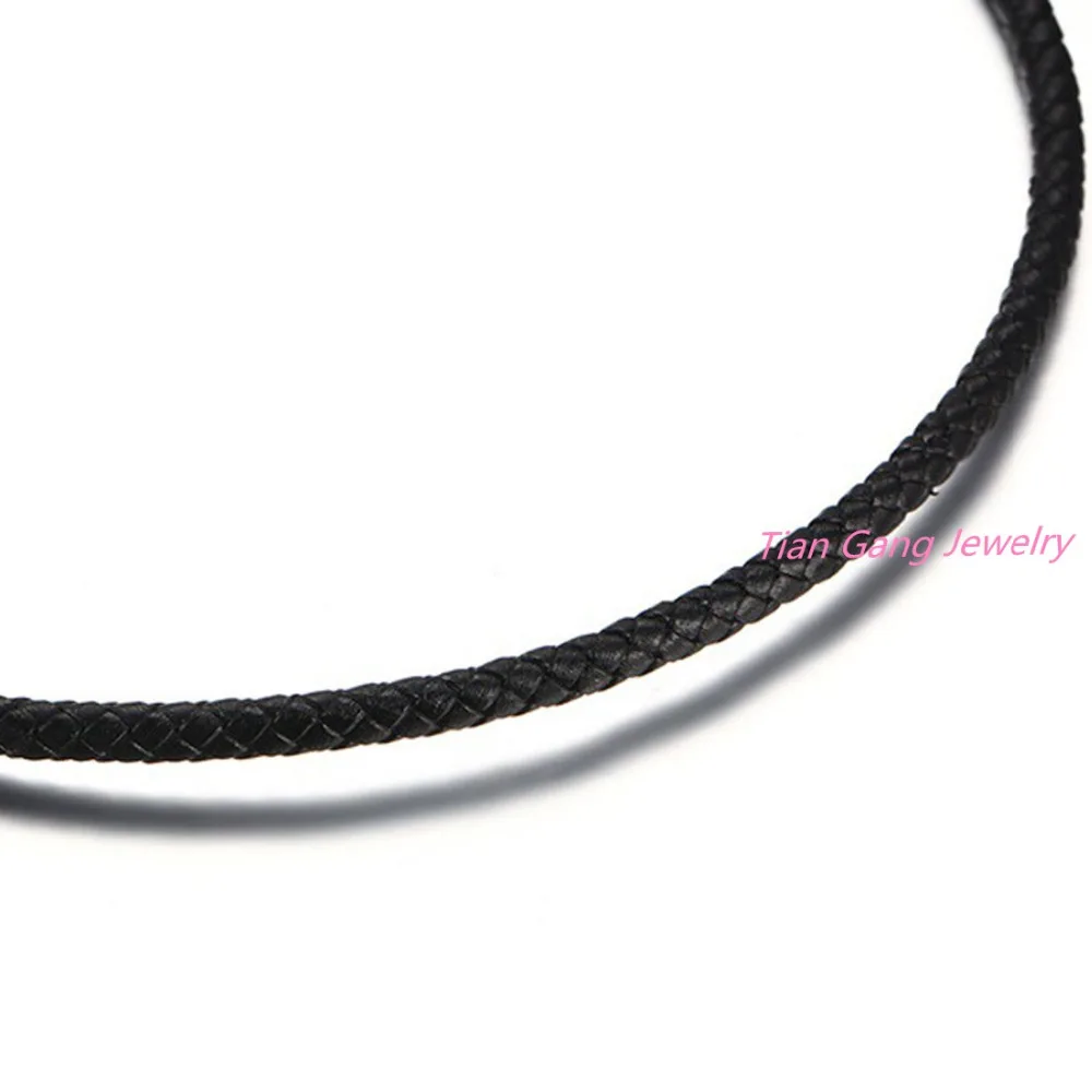 Цепочка из натуральной кожи 3/4/5 мм 9 размеров|stainless jewelry|leather jewelrychain stainless |