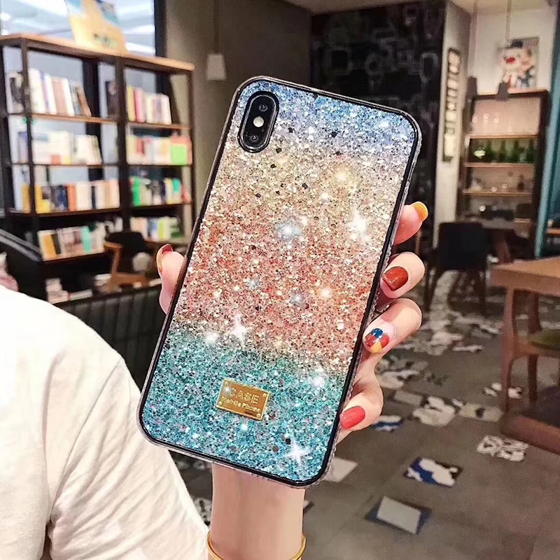 Роскошный Блестящий Мягкий силиконовый чехол для iphone 6 7 plus 8 X XS XR MAX цветной