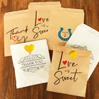 25 шт. Thank You Love is сладкий горошек крафт мешочки на свадьбу, день рождения, попкорн конфеты шведского стола печенье десертов вечерние мешки для лечения 5x7