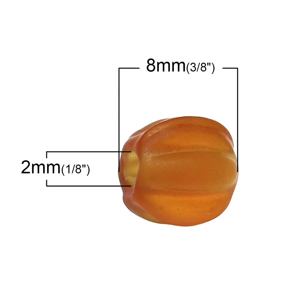 DoreenBeads лэмпворк стеклянные бусины тыква созданная матовая около 8 мм (3/8 дюйма) x