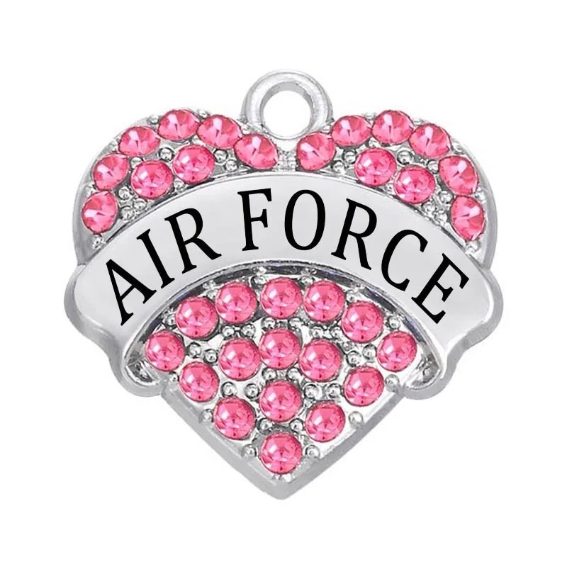Белый кристалл металлические сердца имя США ВВС Шарм браслет серьги ожерелье