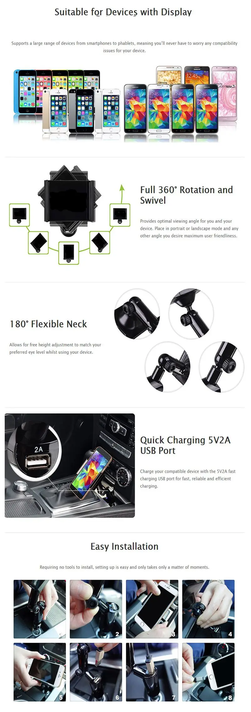 Fimilef 2 в 1 USB автомобильный держатель для телефона, автомобильное зарядное устройство для iphone, samsung, подставка для мобильного телефона, кронштейн с гнездом, прикуриватель