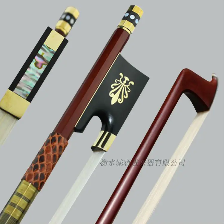 

Free Shipping High Quality Brazil Wood 4/4 Violin Bow Siberia White Horsetail Copper Parts Best Balance parts accessories