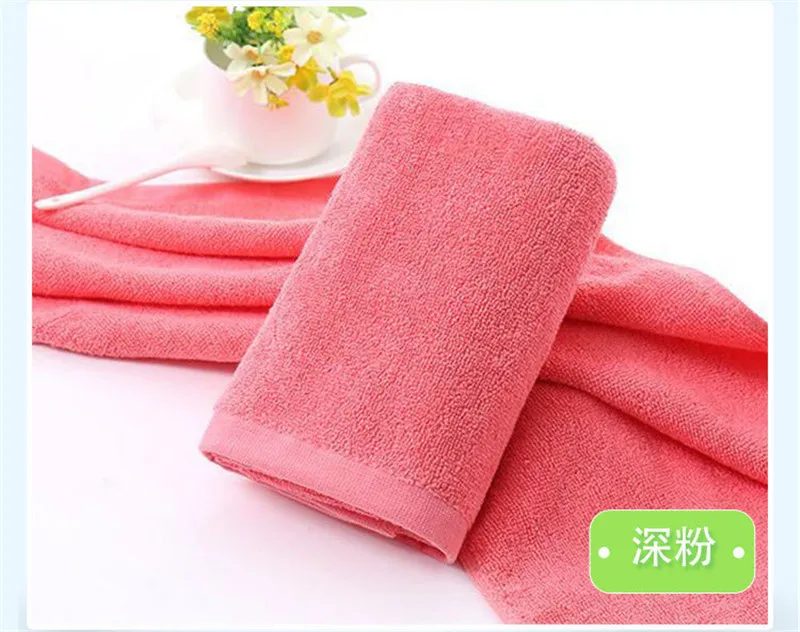 pink1 34x75cm 120g Отельное одноцветное хлопчатобумажное полотенце, 8 цветов, банное полотенце для ног, супер мягкое впитывающее полотенце для лица, сухое полотенце для волос для взрослых - Цвет: pink1 34x75cm 120g