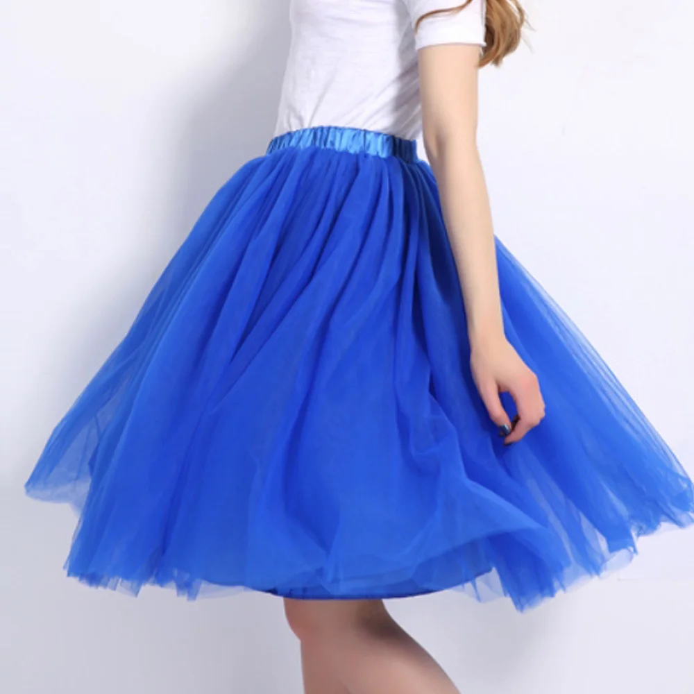 Мягкая фатиновая юбка подружки невесты Женская Пышная с высокой талией Ретро