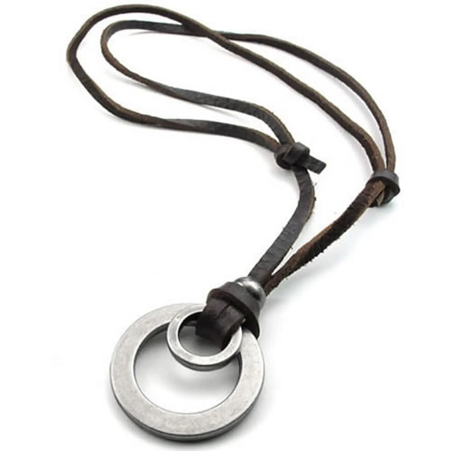 Подвеска петли для мужчин и женщин регулируемое ожерелье из кожаного шнура