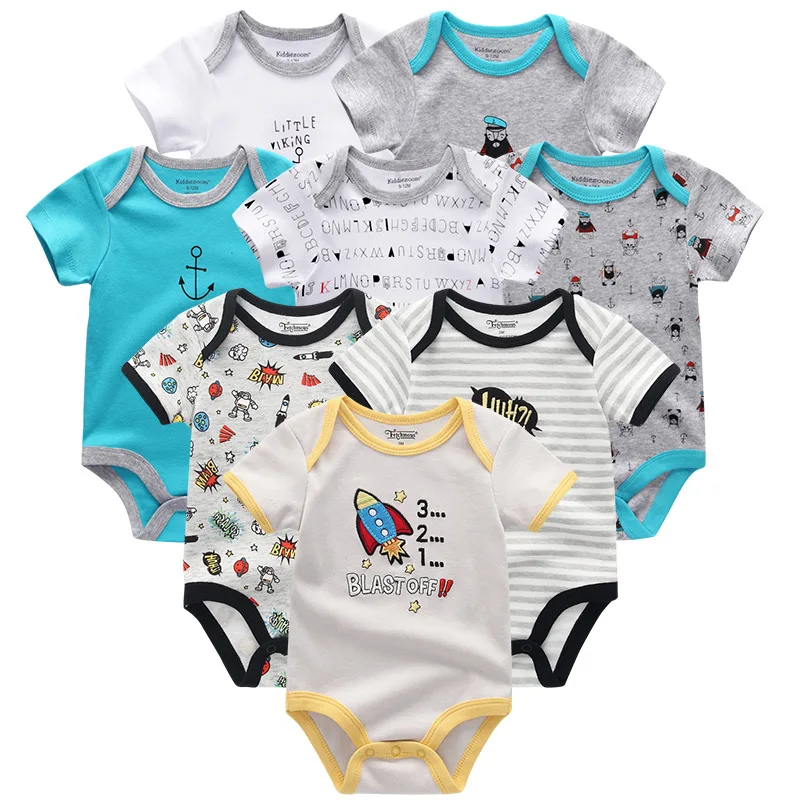Baby Clothes 8 Детская одежда на возраст от 8 до шт./компл. хлопок, комплект одежды для новорожденного мальчика и девочки, комбинезон летние шорты с длинными рукавами для младенцев, Костюмы с принтом в виде животных для детей, пижамный комплект для мальчиков и девочек; roupas de bebe - Цвет: Baby Clothes 8