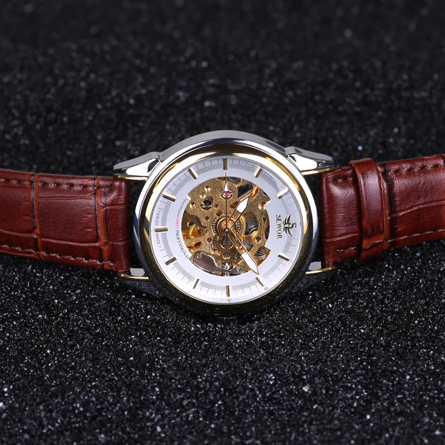 Мужские наручные часы SEWOR роскошные брендовые модные автоматические